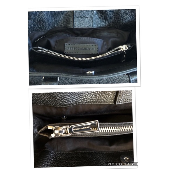 Rebecca Minkoff Saffiano Leather Amorous Shoulder Hand Bag Black - Picture 7 of 8